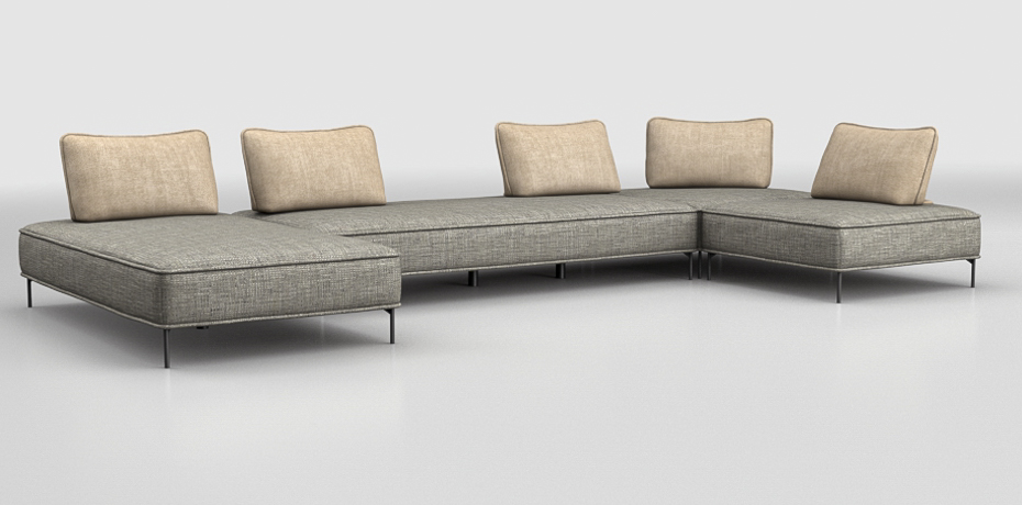 Piavola - maxi corner sofa - modular backrests